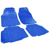 eSituro Universal Fußmatten Automatten Aluminium ALU Chorm Look Blau