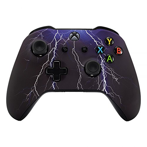 eXtremeRate Gehäuse für Xbox One X/S Controller,Hülle Case Zubehör Ersatzteile Faceplate für Xbox One S/Xbox One X Controller(Blitz)