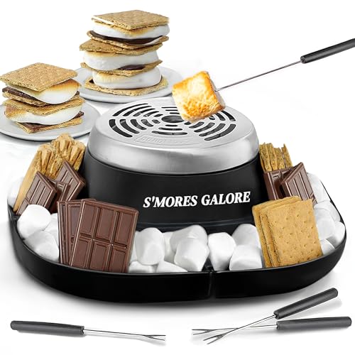 S'MORES GALORE™ Elektrischer Smores-Maker für den Innenbereich – perfekter Familien-Smore-Maker das ganze Jahr über – Marshmallow-Bräter für den Innenbereich und Serviertablett – Elektrischer