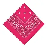 AOMIG Bandana Herren Damen, Premium Halstuch Kopftuch, Unisex Tuch Bindetuch, Paisley Muster Headwear Haar Schal Ansatz Handgelenk Kopf Biker, Rosarot (55 x 55 cm)