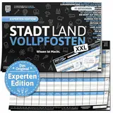 DENKRIESEN - Stadt Land VOLLPFOSTEN® - Experten Edition - Wissen ist Macht - A3 | Partyspiel | Familienspiel | Stadt Land Fluss | Spielblock | Geschenkidee