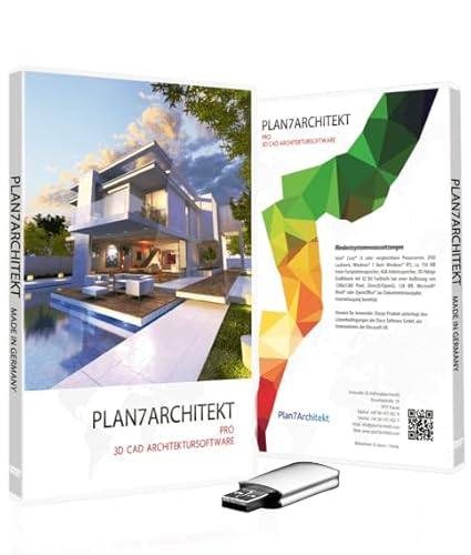 Plan7Architekt Pro 3 - Professionelle 3D CAD Architektur & Hausplaner Software, Grundriss Programm, Raumplaner, Wohnungsplaner