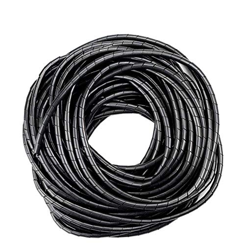 GTIWUNG Kabelschlauch Kabelspirale Spiralband Kabelschutz, Flexibler Spiralschlauch Kabelorganisation, Schwarz,25M×4mm