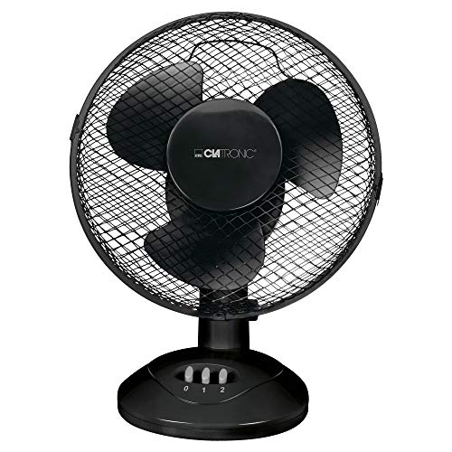 Clatronic® Ventilator mit Schwenkfunktion | Ventilator leise 2 Stufen | Ø 23 cm | Tischventilator 30W | Fan | Tischventilator sehr leise | VL 3601 schwarz