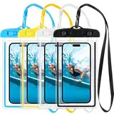 HO-SFSM 4 Stück wasserdichte Handyhülle, Wasserfeste Hülle für Schwimmen, Universelle Unterwasser Handyhülle für Wassersport, Strand, Schwimmen, Bootfahren