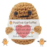 SupreLuck GlüCksbringer Positive Kartoffel Mutmacher Geschenke, Pocket Hug Geschenke für Freundin Freund Geschenk Beste Freundin, Kreative Strickwolle Potato Puppe mit Positiver Energiekarte