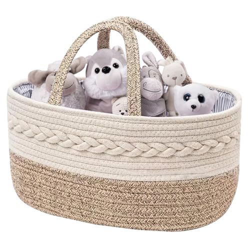 Sudnsadaks Wickel Organizer, Baby Organizer Korb, Windel Caddy mit Fächern & Griffen, Windeltasche Organizer, Aufbewahrungskorb Baby, Tragbarer Aufbewahrungskorb für Windeln, Babyparty-Geschenk