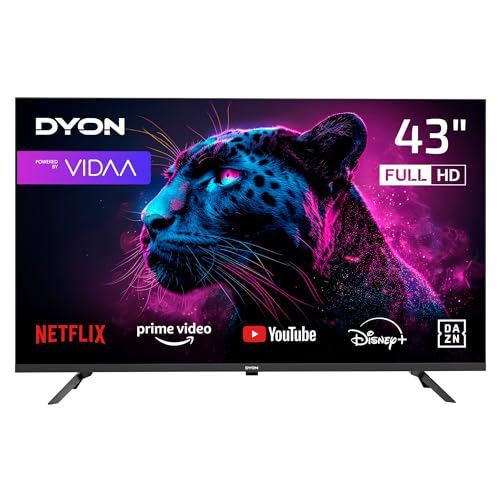 DYON Movie Smart 43 VX - 108 cm (43 Zoll) Fernseher (Full-HD Smart TV, HD Triple Tuner (DVB-C/-S2/-T2), App Store, Prime Video, Netflix, YouTube, DAZN, Disney+)
