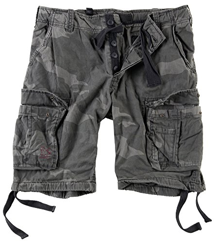 Surplus Raw Vintage Airborne Vintage Herren Cargo Shorts, blackcamo, L