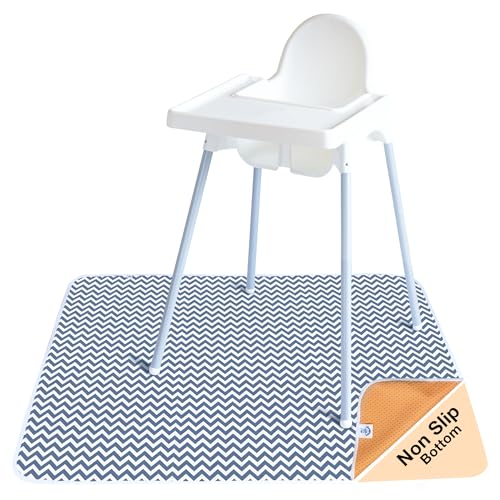 TotsAhoy! rutschfeste Spritzmatte Große Unterlage Bodenschutz für Hochstuhl (Graues Chevron) Splat/Splash Mat