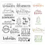 BOOMTOP Silikon Stempel Weihnachten Klare Stempel Frohe Weihnachten Stempel Set Deutsche Sprüche Weihnachtsgrüße Clear Stamps für Kartenherstellung DIY Geschenk Scrapbooking