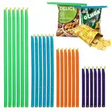 24 stück Dauerhaft Bag Sealer Sticks，4 Größen Magic Bag Sealing Sticks，Clips für Tüten，Verschlussklammern für Beutel，Bag Tasche Sealer Sticks，Klammern Tüten Clips Wiederverwendbar, tütenhüter