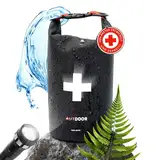 AUTDOOR® Erste Hilfe Set Outdoor - DIN13167 - Wasserdicht & leicht - Entwickelt mit Ärzten - Reiseapotheke für Wandern, Klettern, Wassersport - Kompakte Notfalltasche für Reisen