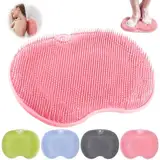 Fußbürste für die Dusche, Rutschfestes Silikon Massage Pad, Rückenschrubber für Dusche, Rückenbürste, Wäscher Massagegerät Dusche mit Rutschfesten Saugnapf, Reinigt, Peeling (Rot)