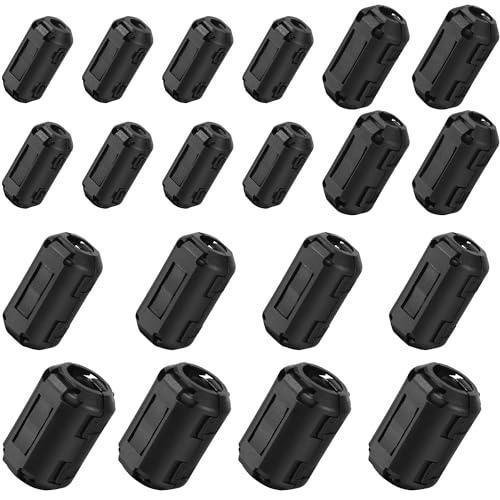 20 Stück Ferrite Ring Ferritfilter Clip Schwarz Entstörfilter Klappferrit Aufsteckbarer Ferritkerne RFI EMI Noise Suppressor Kabel Clip - 3mm 5mm 7mm 9mm 13mm Innendurchmesser