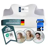 Nachtengel Nackenstützkissen - Orthopädisches Memory Foam Kopfkissen, Ergonomisch & Anti-Schnarch, für alle Schlaftypen (Rücken-, Bauch- & Seitenschläferkissen) (1, weiß & grau, Kissen)