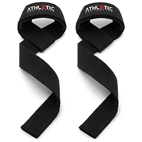 ATHLETIC AESTHETICS Zughilfen für Krafttraining und Bodybuilding (gepolstert) - Profi Lifting Straps 60 cm Länge für Fitness, Weightlifting, Kreuzheben - Zughilfe im Paar für Frauen und Männer