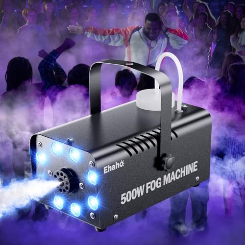 Ehaho Nebelmaschine FG0001 | Nebel Maschine mit RGB LED Licht | Fog Maschine mit Fernbedienung | | Zubehör für Party licht | Rauchmaschine für DJ Disco Party Hochzeit Halloween