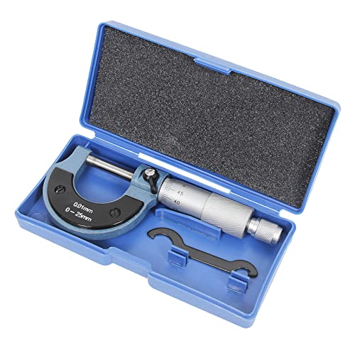 Wisamic Bügelmessschraube Mikrometerschraube Mikrometer Messschraube Werkzeug: 0-25 mm Auflösung 0.01mm Metrischer Außen Bremssattel