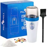 Kompakter Kleiner Elektrischer Tablettenzerkleinerer von Pill Mill - Feinpulver Elektronikpulverisierer für Kleine bis Große Medikamenten- und Vitamin-Tabletten, Reisefreundlich, Inkl Bürste