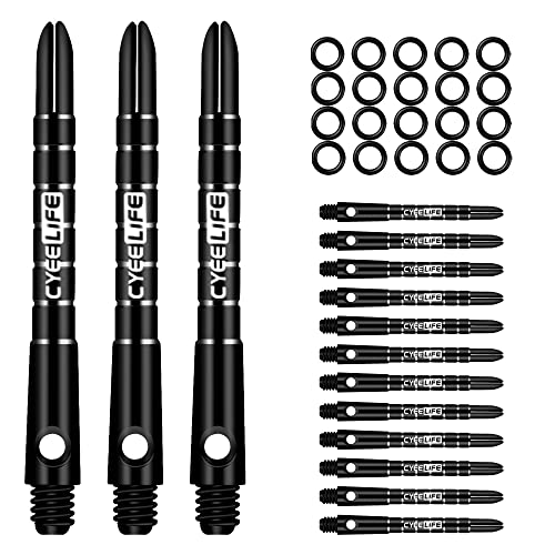 CyeeLife Aluminum Dart Schäfte 15 Stück,2BA Dartpfeile Stems 48mm Schwarz