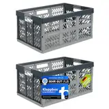 KiNDERWELT 2er Set Klappbox 45 L silber/ grau 45 L Faltbox bis 50 kg