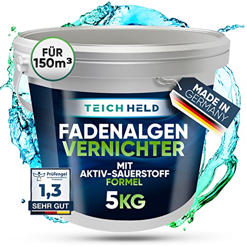TeichHeld Fadenalgenvernichter teich [360° Schutz für Fische] 5kg Extra schnell & effektiv Dank 2in1 Wirkung mit LangzeitEffekt algenmittel algenvernichter algenentferner algen entferner algenstopp