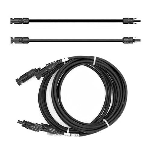 SOLARTRONICS Verlängerungskabel 6mm² inkl. Solarstecker PV Kabel H1Z2Z2-K beidseitig schwarz - Photovoltaik Kabel mit Stecker - Solarkabel für Solarmodule - PV GAK, Made in Germany (4m - 6mm²)