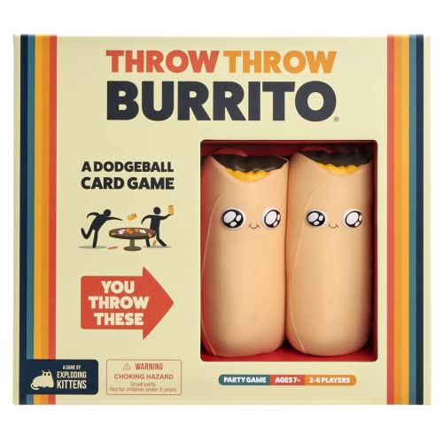 Exploding Kittens Throw Throw Burrito Card Games for Adults Teens & Kids, A Dodgeball Card Game, Lingua Inglese, Englische Version