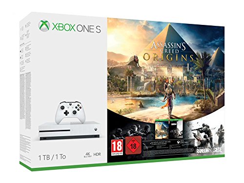 Xbox One S 1TB Konsole - Assassin‘s Creed Origins Bonus Bundle inkl. Tom Clancy‘s Rainbow Six: Siege Spiele-Download