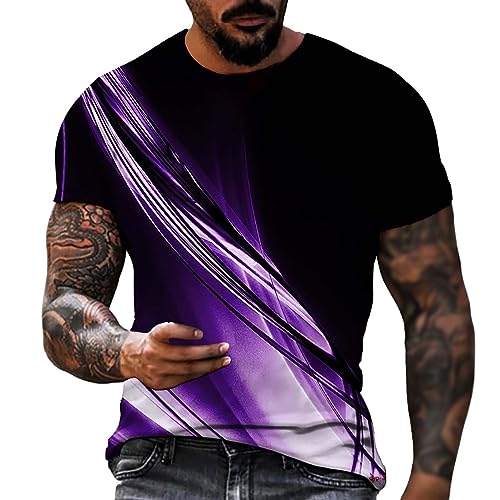 Generisch Herren Rundhals T-Shirt - Regular Fit 5er Pack XS S M L XL XXL 100% Baumwolle,Herren Tshirt Weiß XXL Sportshirt Herren Kurzarm Extra Lang,Deals des Tages Heute