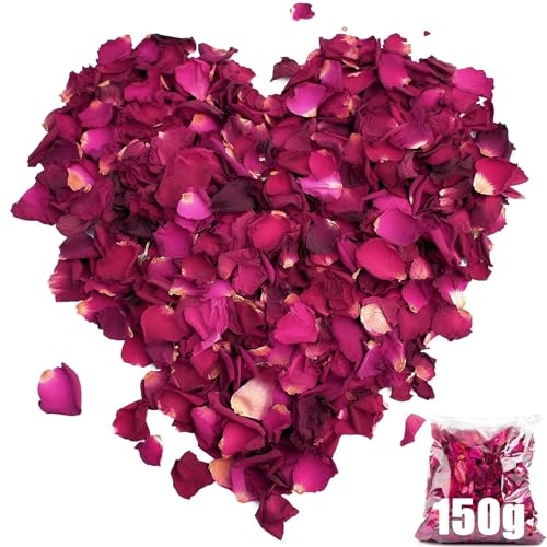 Mbsomnus 150g Blütenkonfetti Hochzeit Natürliche Getrocknete Rosenblätter 100% Blütenblätter Hochzeit Biologisch Konfetti Hochzeit Rose Abbaubar für Geburtstag Vorschlag Party Feiern