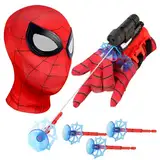 Spider Launcher Handschuh mit Kinder Maske,Handgelenk Spielzeug Set,Spielzeug Held Launcher für Cosplay,Handschuh Lustiges Lernspielzeug,Kinder Geschenk