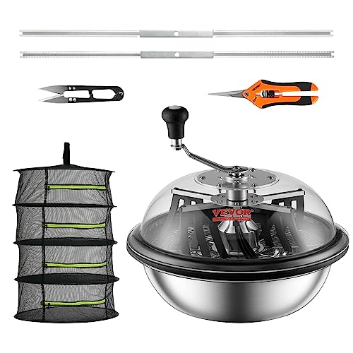 VEVOR 16" Erntemaschine Manuell Trimmer Blattschüssel-Trimmer mit Netztasche und 3 Arten von Schneidemethoden zum Schneiden von nassen/trockenen Pflanzen Tumble Cutter Bowl Erntemaschine Grow