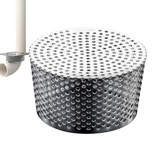 Spritzschutz für Downspout Guard, Edelstahl, Downspout Strainer, verhindert Leaves und Ablagerungen, Roof Drainage, Cleaning Tool, 5,9 cm (5,9 cm) Outdoor-Abflussabdeckung für Shed