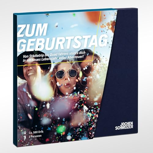 JOCHEN SCHWEIZER Geschenkbox zum Geburtstag für 2, Geburtstagsgeschenk für 2 Personen, freie Erlebnis-Auswahl an ca. 935 Orten