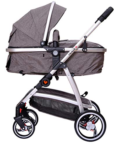 Lalalux Babyboomer leichter Kombikinderwagen Komplettset, Multifunktions-Kinderwagen, klappbar, sportlich, universell, doppelte Federung, inkl. Tasche, Regenschutz u.v.m. Für Kinder bis 36 Monate