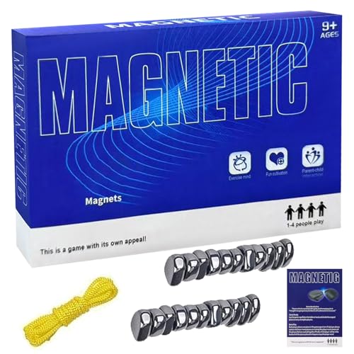 Snarflun Magnetisches Schachspiel Steine, Magnetspiel, Tragbares Schachbrett Pädagogisches Magnet Schachspiel Steine, Spiel Magnete Schnur, Ideal für Reisen und Familientreffen, Camping