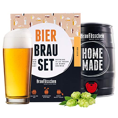 Braufässchen HELLES Bierbrauset zum selber Brauen | im 5L Fass | Leckeres Bier In 7 Tagen gebraut | Perfektes Männergeschenk