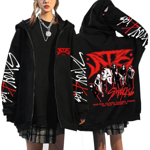 Stray Kids Kapuzenpullover mit Reißverschluss Domin ATE Sport Pullover BangChan Lee Wissen Changbin Hyunjin Han Felix Seungmin I.N Mode Lose Sweatshirt Tops