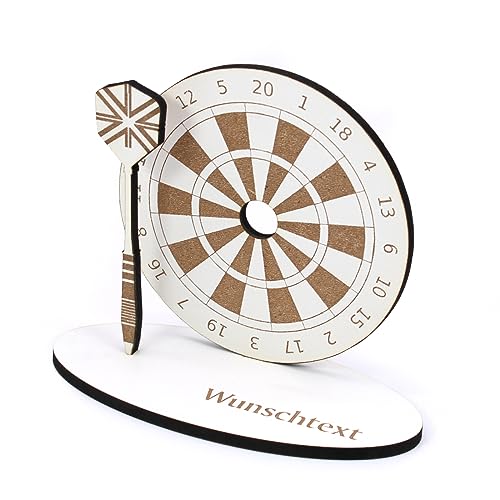 Dekolando Geldgeschenk Dart Dartspieler - inkl. Wunschtext Name - Dartpfeil Dartscheibe Schild für Geld Gutschein Gutscheingeschenk - 15 x 13 cm