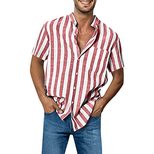 Generisch Hemd Herren Kurzarm Freizeithemd Sommer Casual Regular Fit Hawai Hemd Schwarzes Hemd Herren GroßE GrößEn