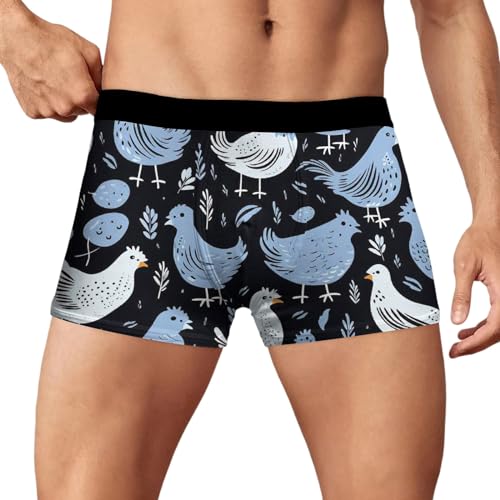 WKAYsIV Schlaf Shorts atmungsaktiv, trendig, digital, 3D-gedruckt, Boxershorts Retroshorts Herren Schwarz (Black, L)