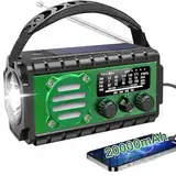 Solar Kurbelradio 20000mAh Radio Notfall Radio Batteriebetrieben Notfall SW/AM/FM Notfallradio mit Led Taschenlampe,Leselicht,USB Handy-Lader,SOS-Alarm für Camping,Ourdoor,Notfall,Blackout