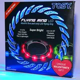 TOSY Fliegender Ring – 12 LEDs, hell, automatisches Aufleuchten, sicher, wasserdicht, leichtes Frisbee, Geschenk zum Geburtstag, Ostern, Weihnachten für Jungen/Mädchen/Kinder