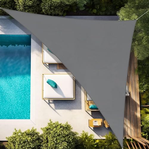 Dreieckiger Sonnenschutz, 2,4 x 2,4 x 2,4 m, wasserdicht, PES-Polyester, UV-Schutz, 95 % für Terrasse, Garten, Terrasse, Outdoor, Balkon, perfekte Sonnenschutzlösung