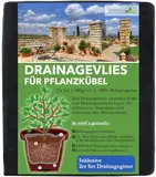 KRONLY Vlies für Blumentöpfe 2m x 1m + Drainagegitter 2 Stück verhindert Staunässe 50g/m² Unkrautvlies Blumenkübel