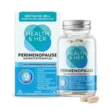 Health & Her Perimenopause - mit 800mg Rotklee, 500mg Yamswurzel, Eisen, Vitamin D3, B6 und B12, Maca-Extrakt für eine bessere Hormonbalance in den frühen Wechseljahren - Menopause 60 Kapseln