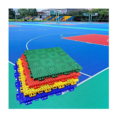 WTLONBF 30,5 cm modulare ineinander greifende Bodenfliesen, wetterfeste Sportböden für den Innen- und Außenbereich, für Basketballplätze, Tennisplätze, Kindergärten, Orange, 10 Stück