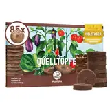 Plantura Quelltöpfe aus Kokosfaser, 85 Stück, Jiffy Quelltabletten, 100% biologisch abbaubar & torffrei, für Aussaat & Stecklinge, ⌀ 3,4 cm